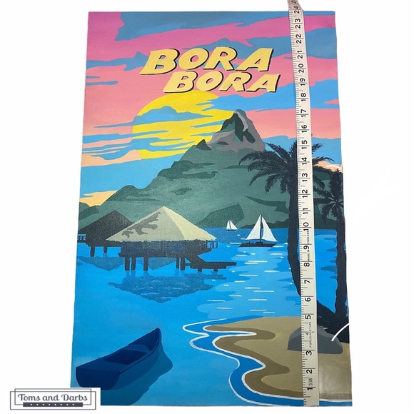 Hand Painted Bora Bora Inspired Art - Picture 3 of 3